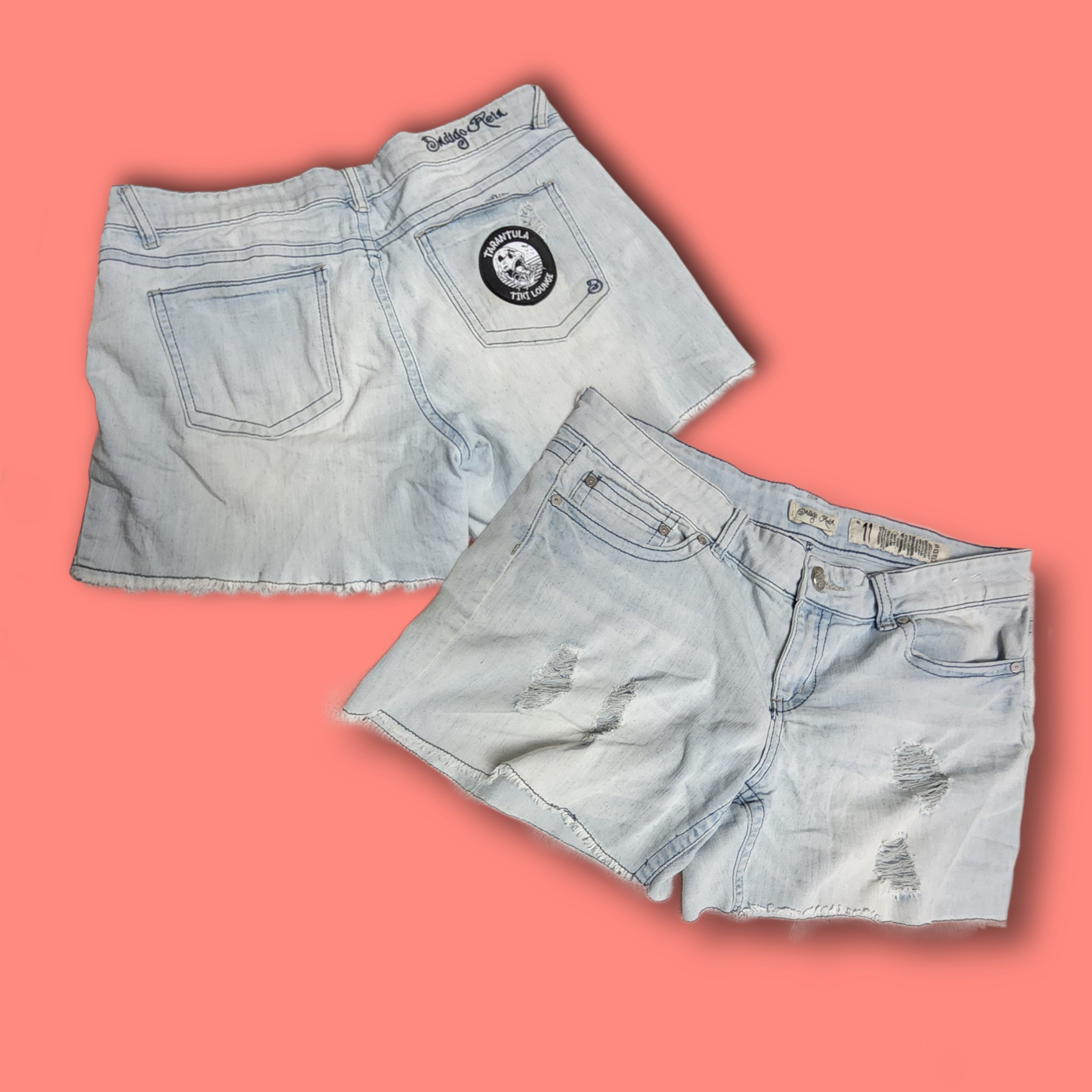 Light Denim Shorts- upcycled- extra soft