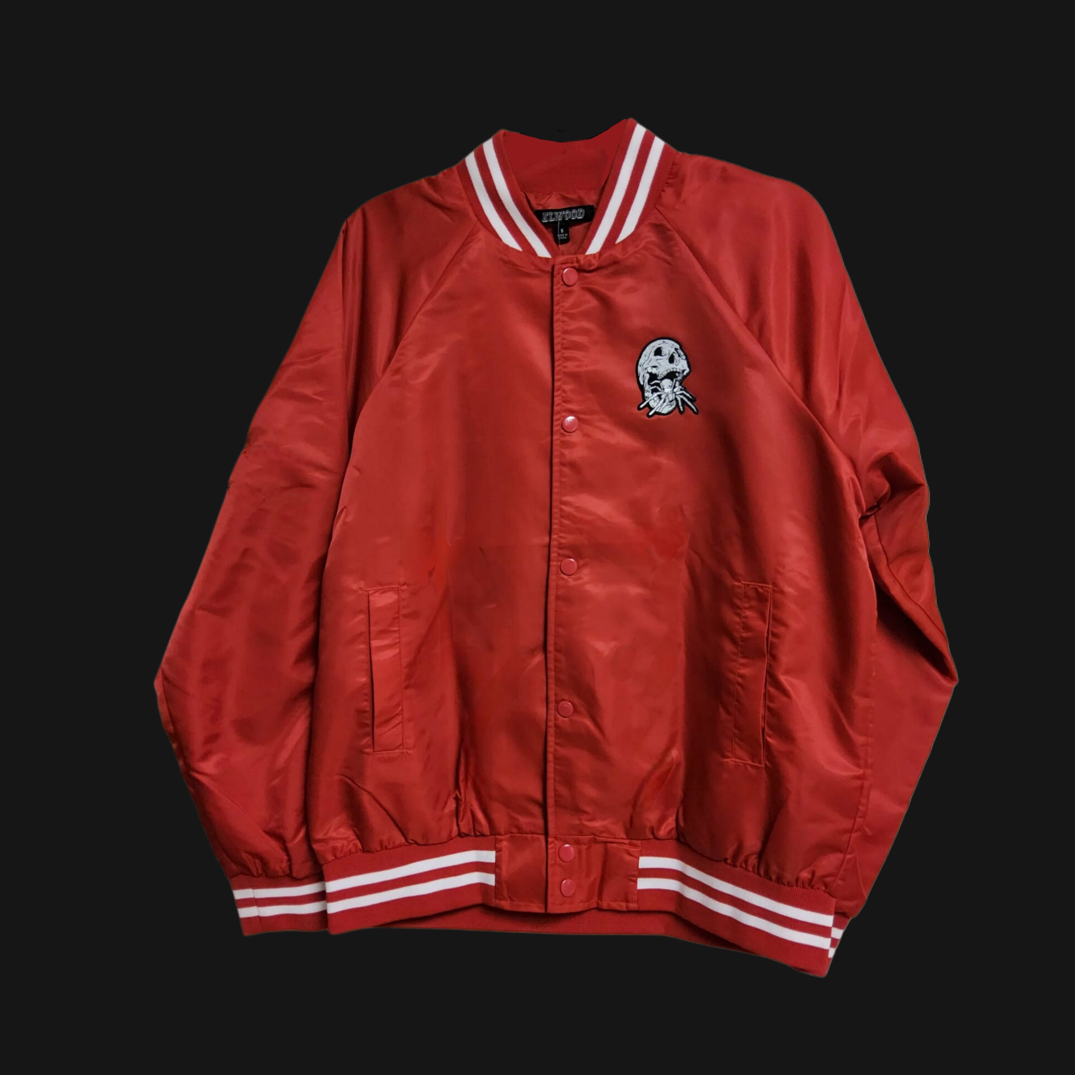 Red Satin Bomber Jacket- upcycled