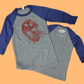 Raglan T- Gray & Blue upcycled