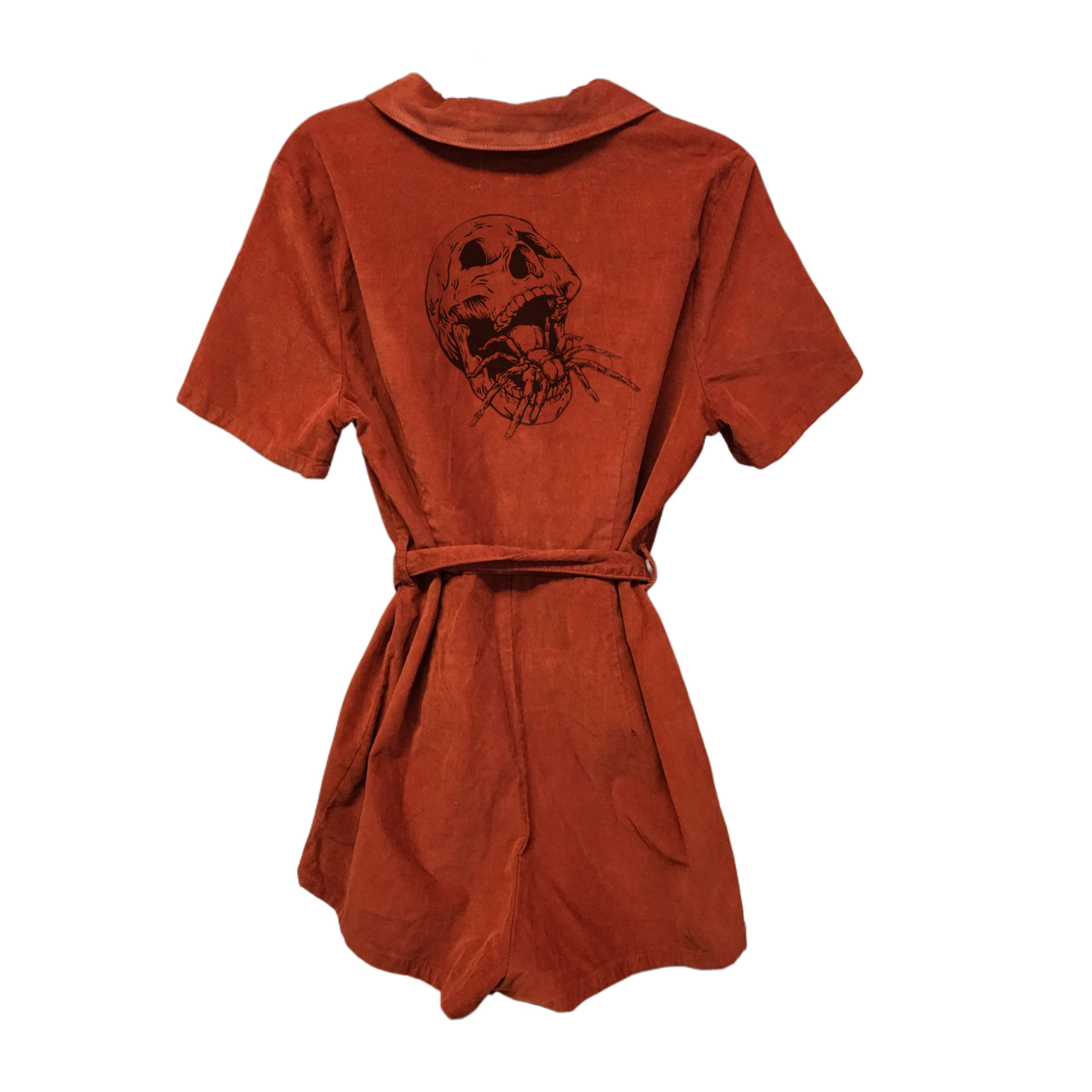 Orange Corduroy Romper- Upcycled