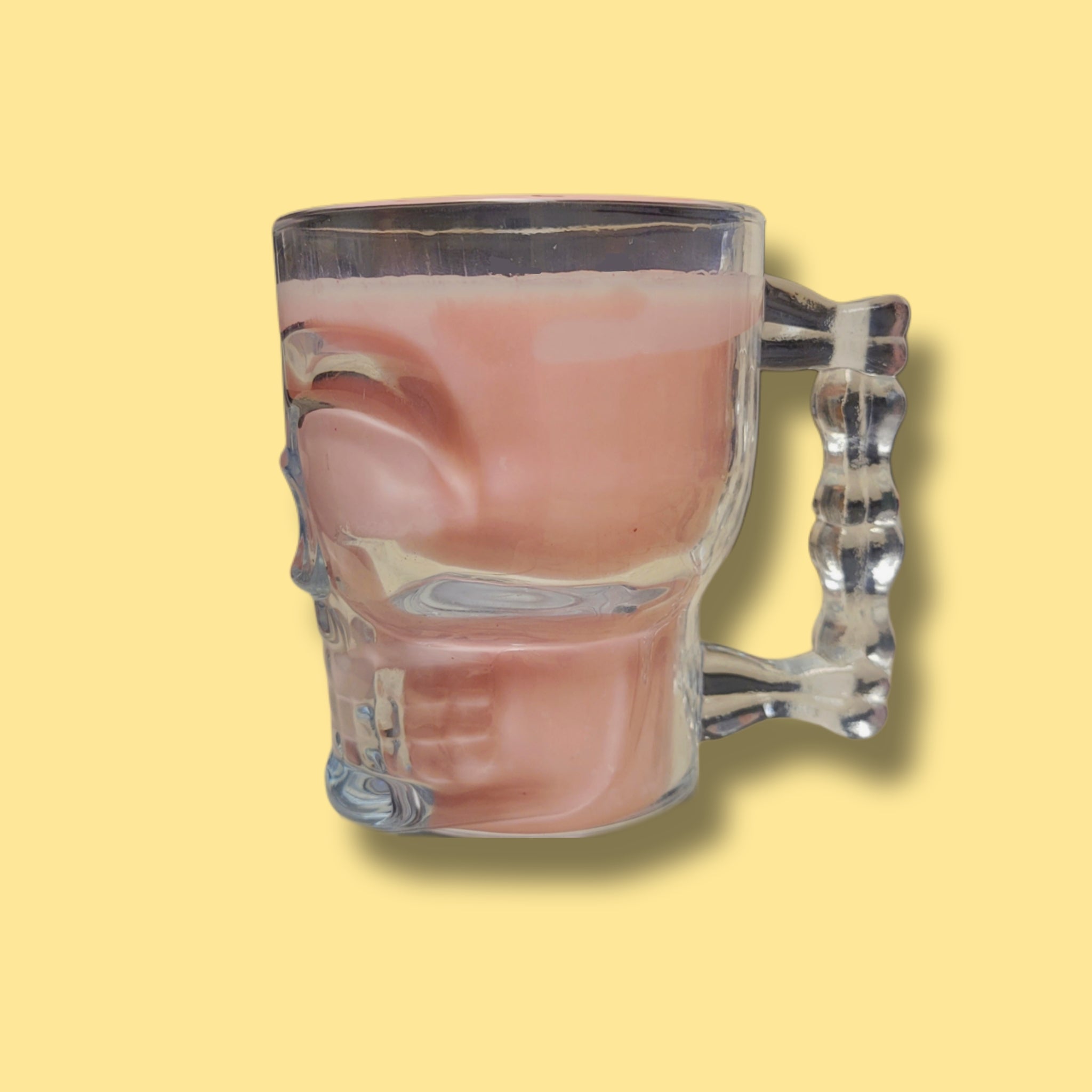 Skull Soy Candle- pink painkiller 17 oz