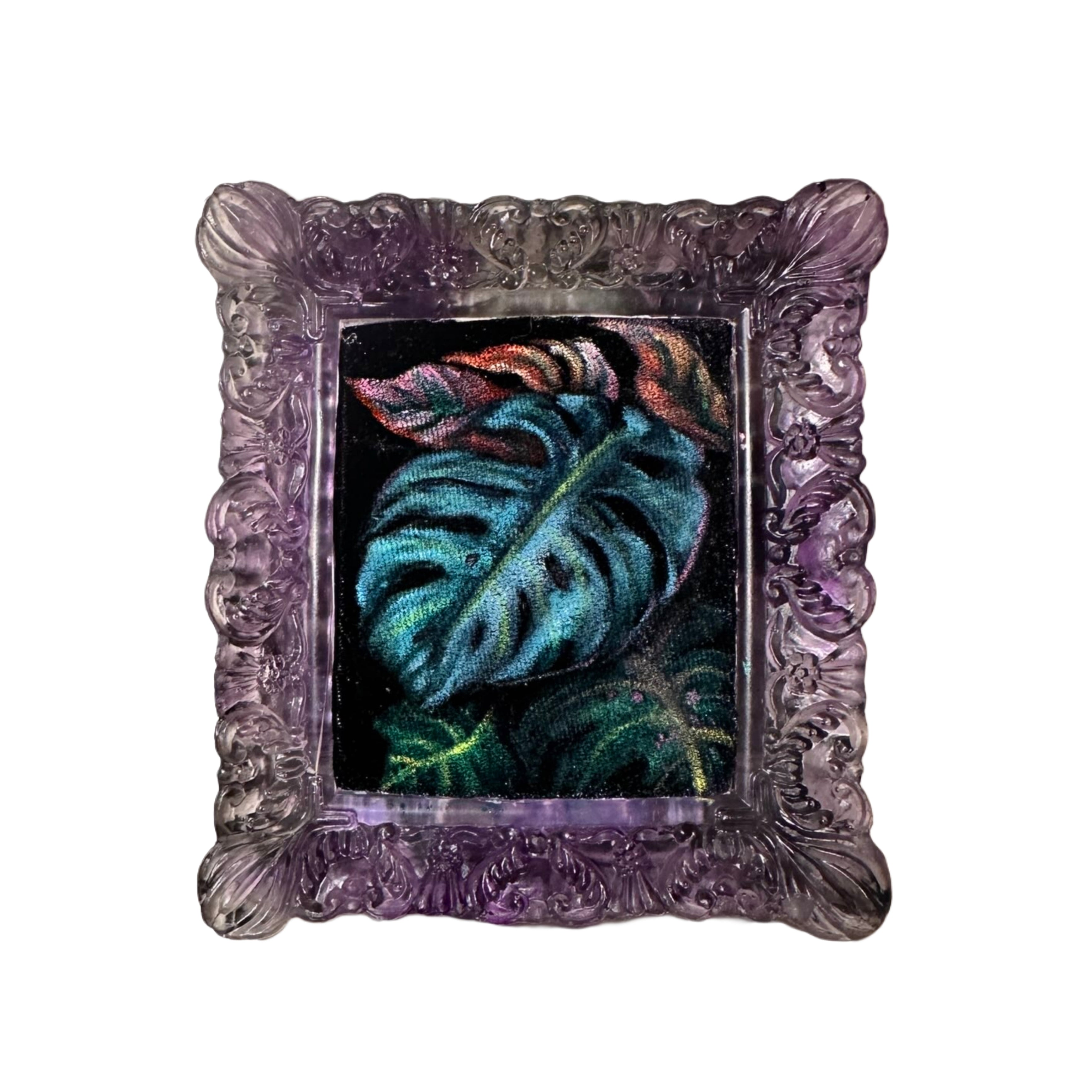 Monstera Mini Velvet Painting by Jana Renée