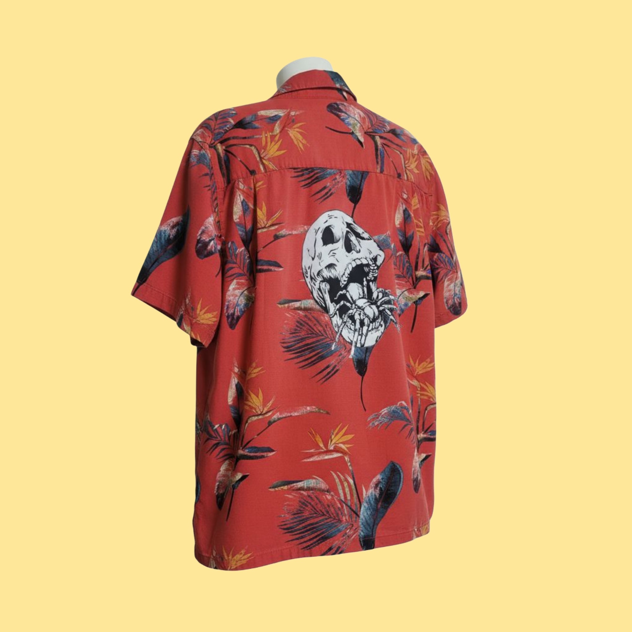 Aloha Shirt- upcycled red floral