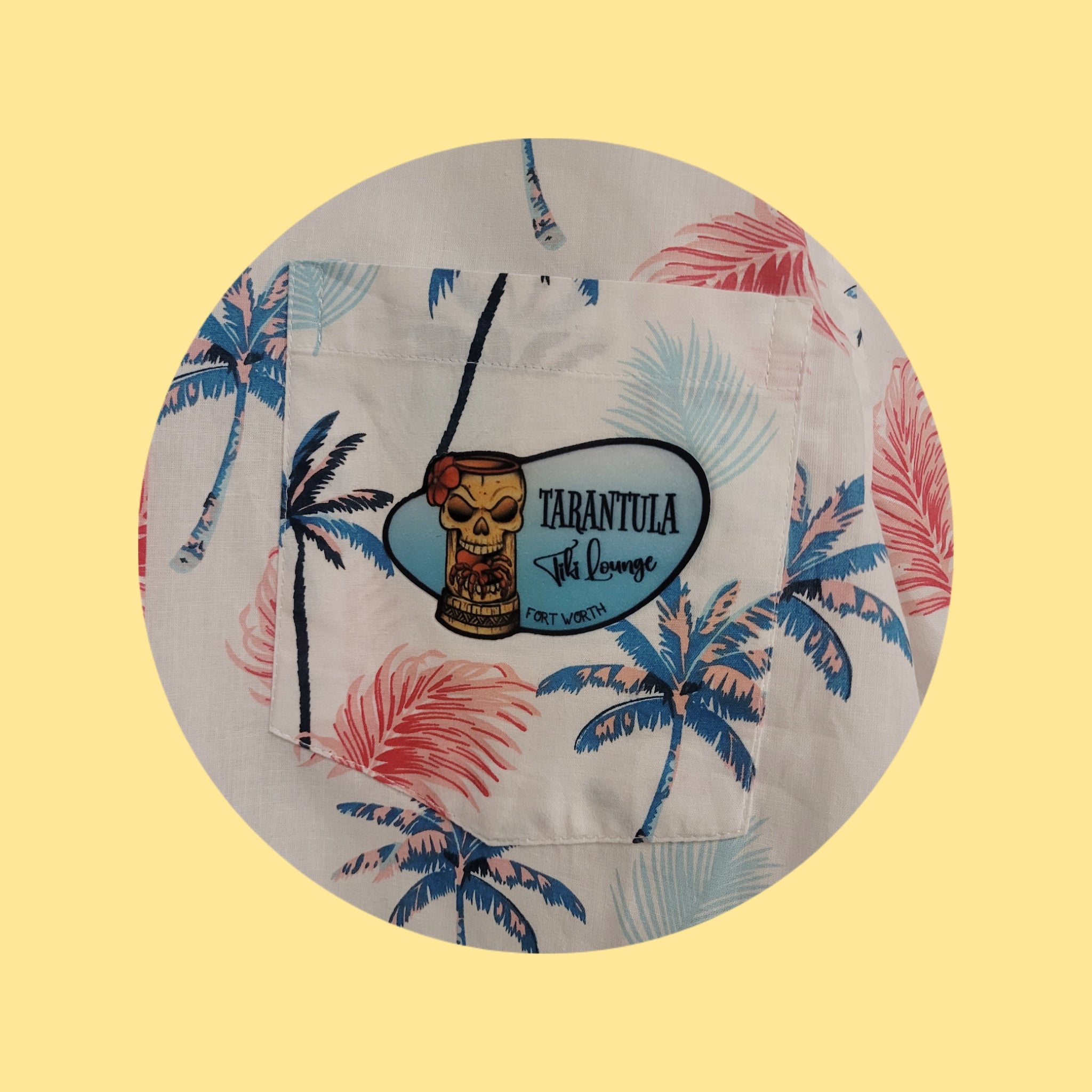 Aloha Shirt- upcycled white palms