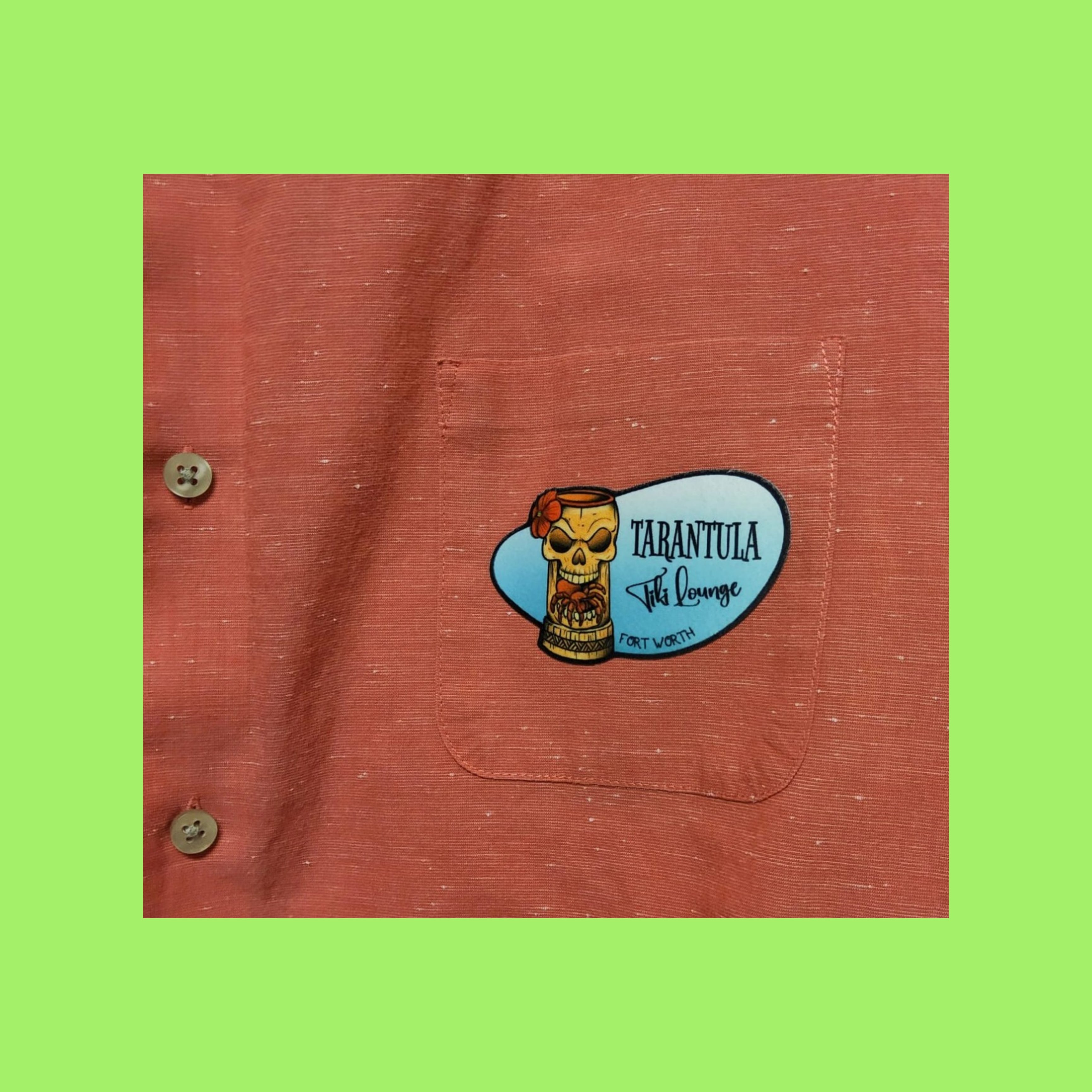 Aloha Shirt- dark coral upcycled