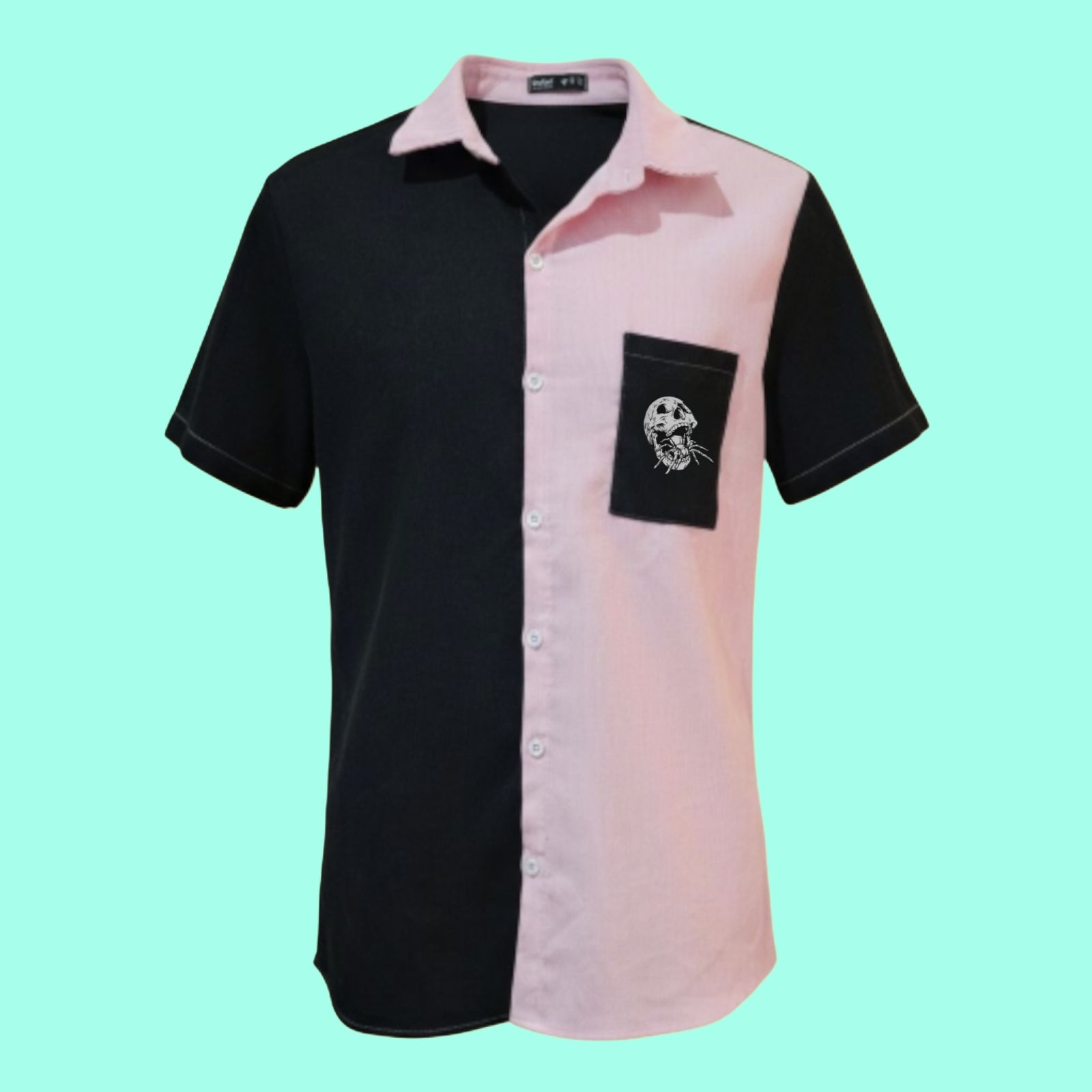 Pink & Black Bowler Shirt- upcycled