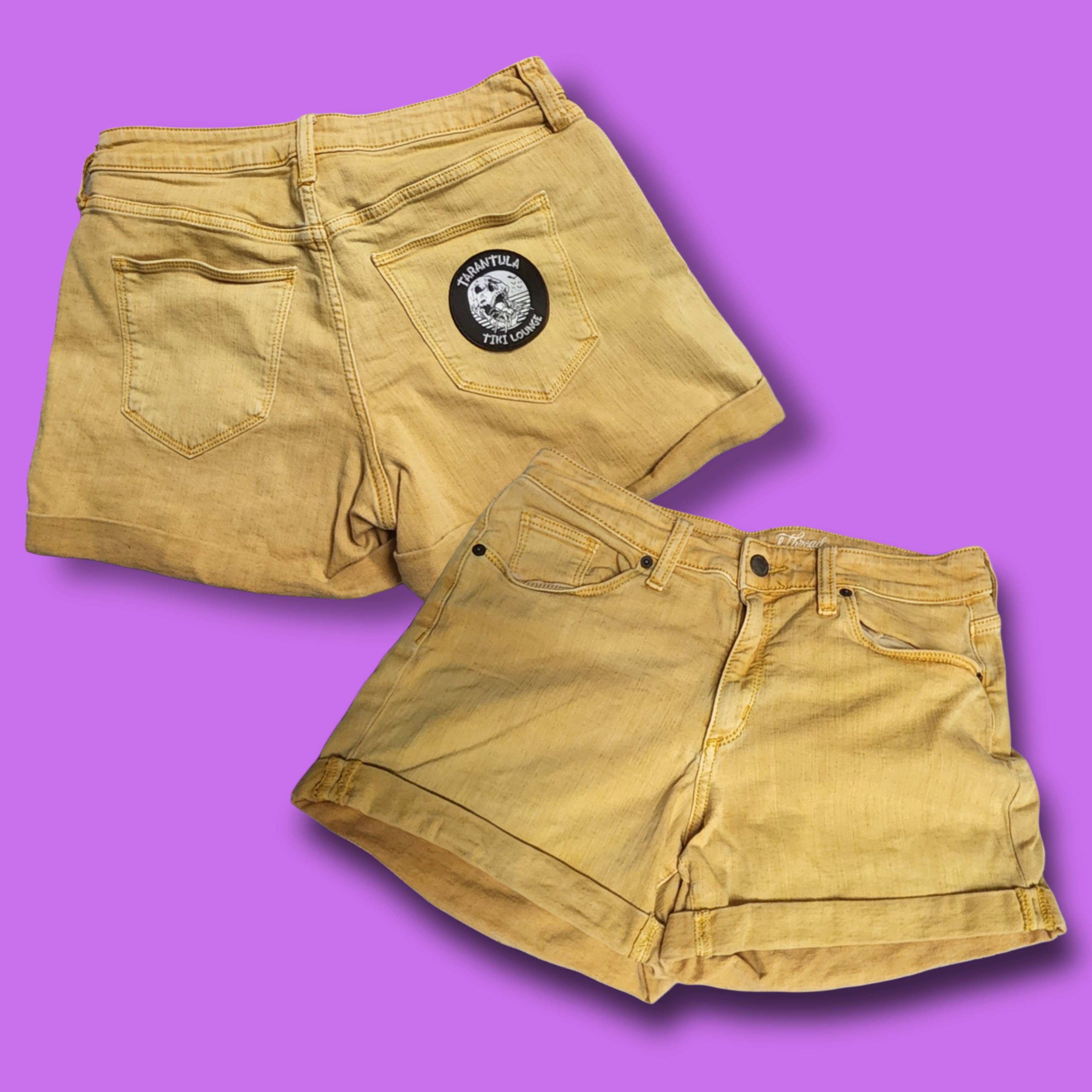 Yellow Denim Shorts- upcycled