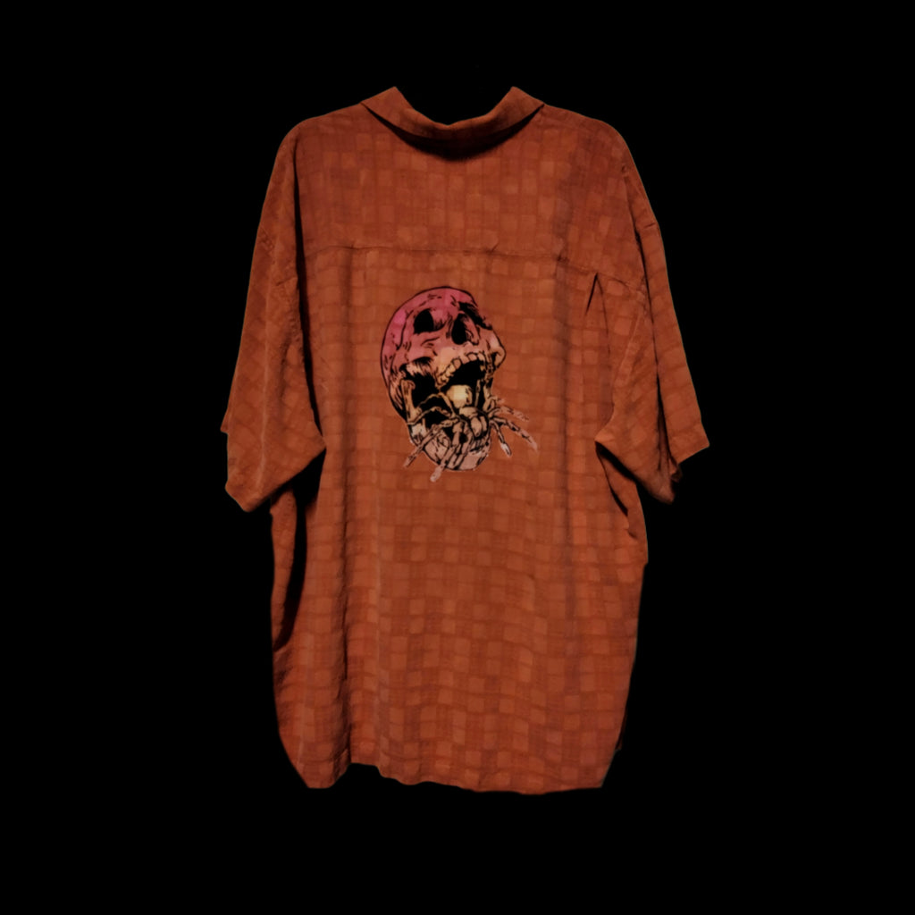 Tommy Bahama 100% Silk Ombre Skull Shirt- Upcycled