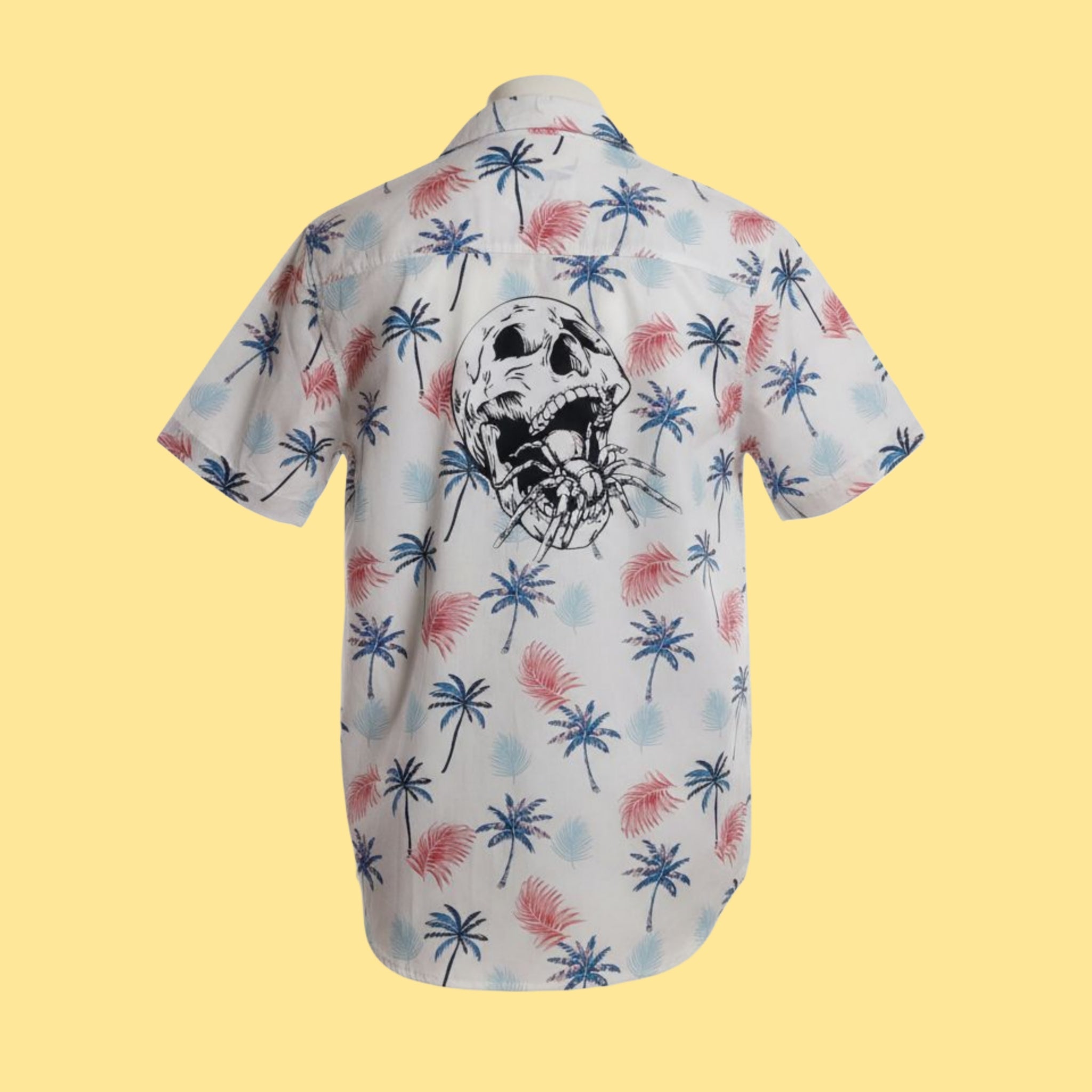 Aloha Shirt- upcycled white palms