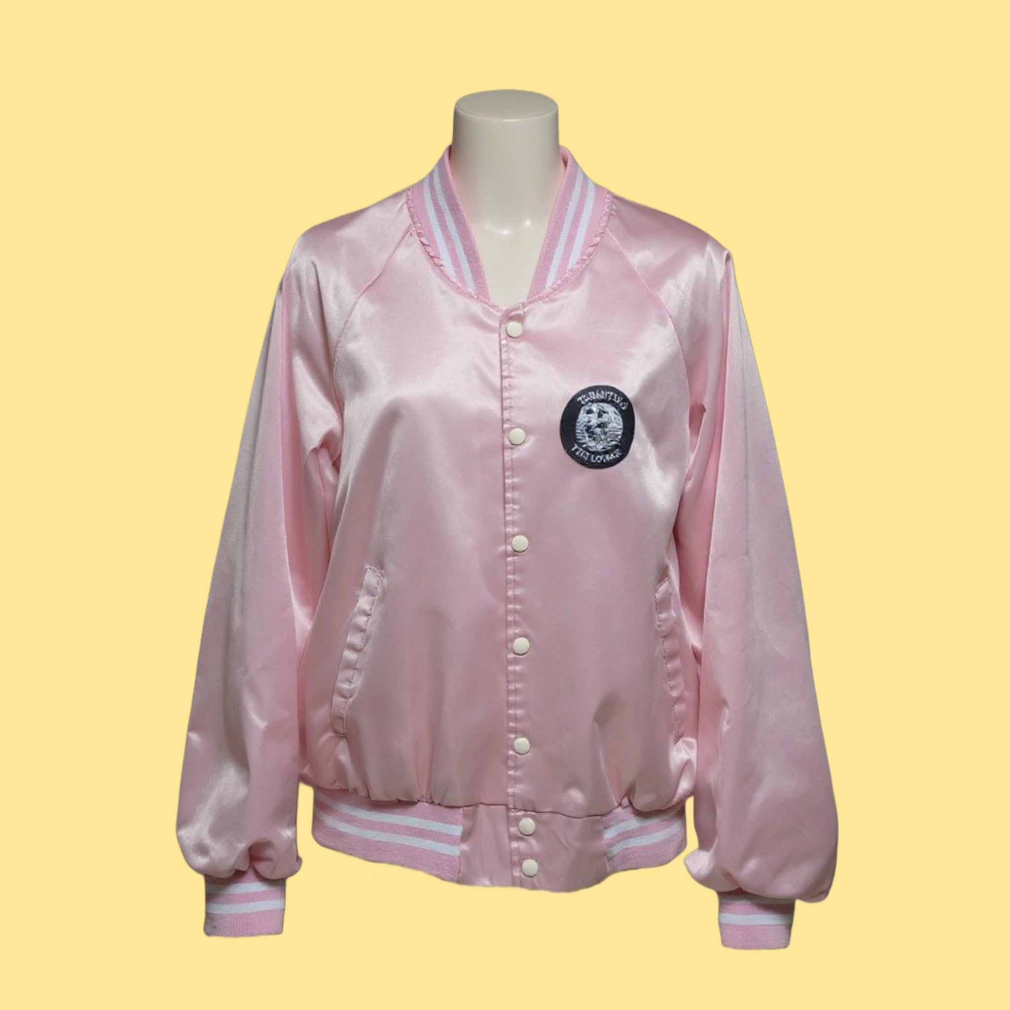 Pink Satin Bomber Jacket- upcycled