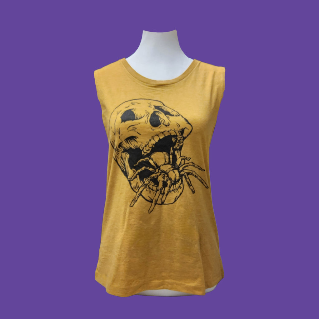 Skull Sleeveless- mustard yellow *LAST ONE!