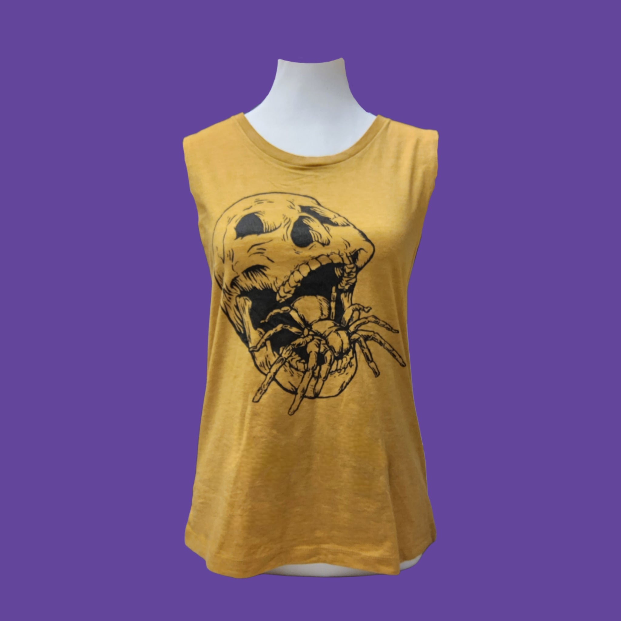 Skull Sleeveless- mustard yellow *LAST ONE!