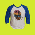 Beach Sunset Raglan T- upcycled