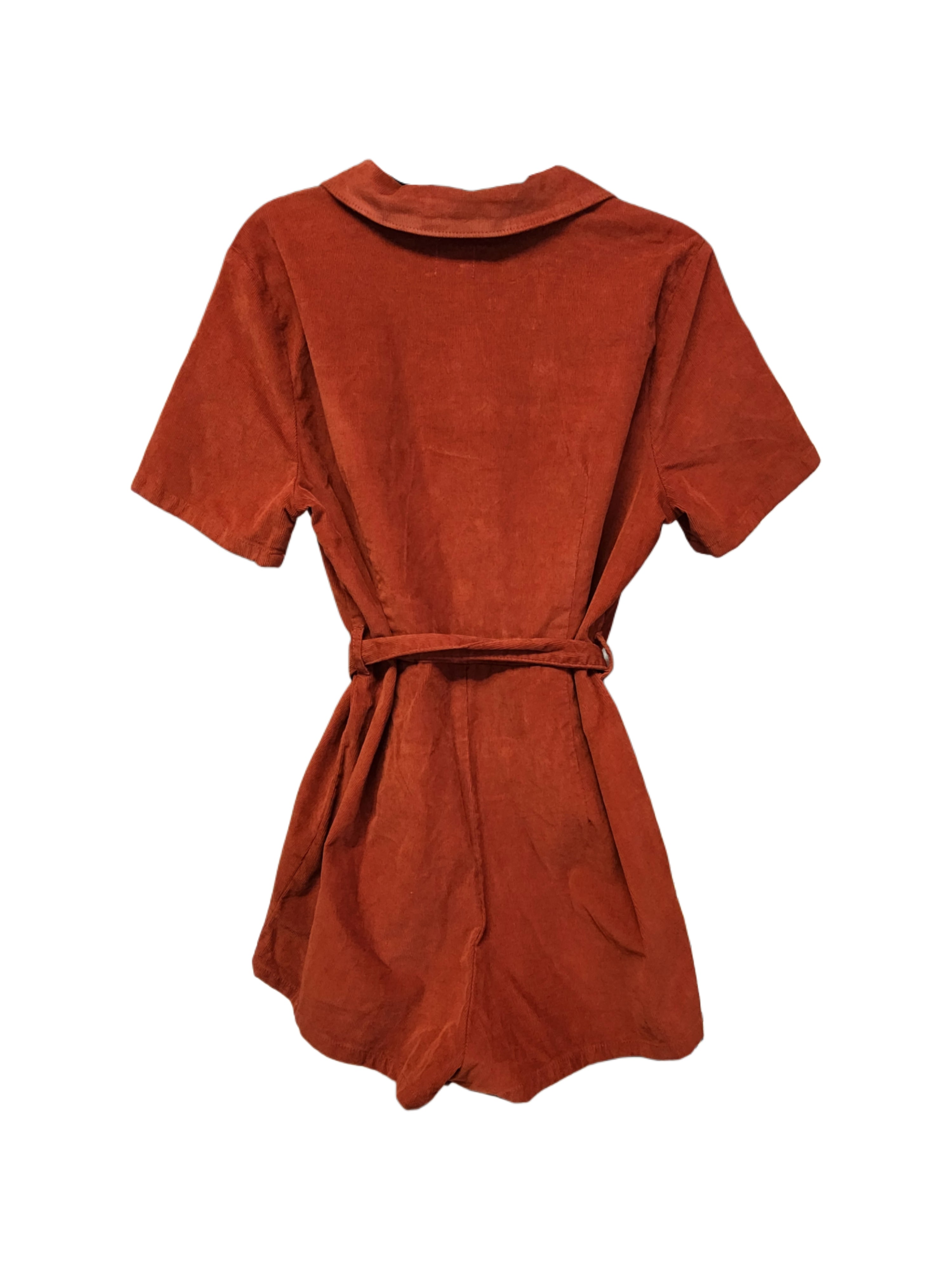 Orange Corduroy Romper- Upcycled